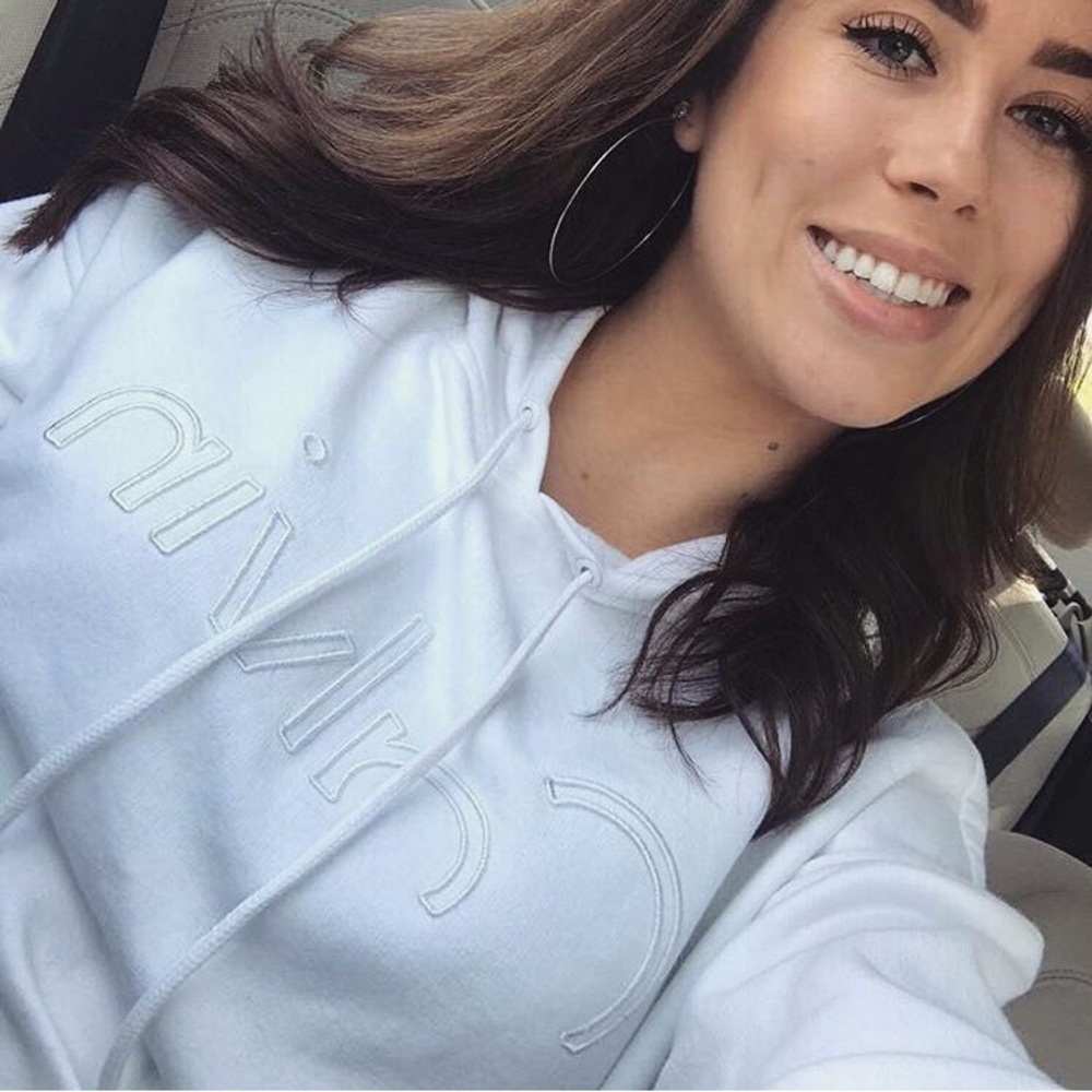 Calvin Klein All White Boxy Slight Crop Hoodie